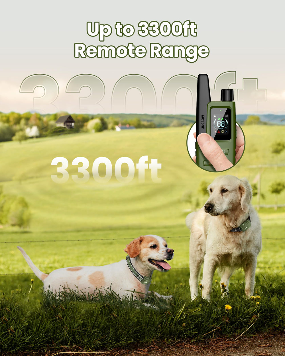 Jugbow IPX7 waterproof receiver withstands rain and splashes for versatile training.