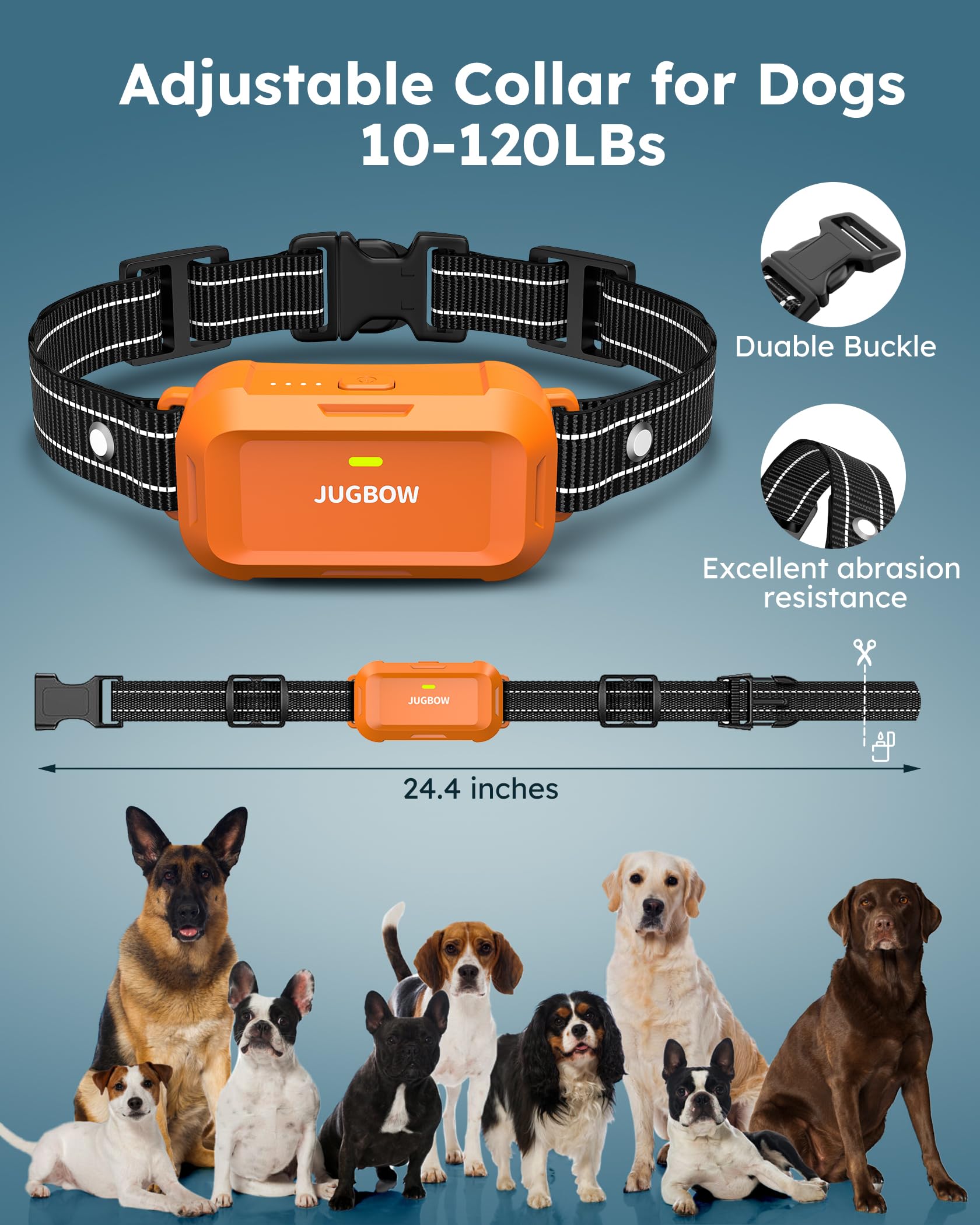 Jugbow long-battery-life collar and remote for extended sessions.