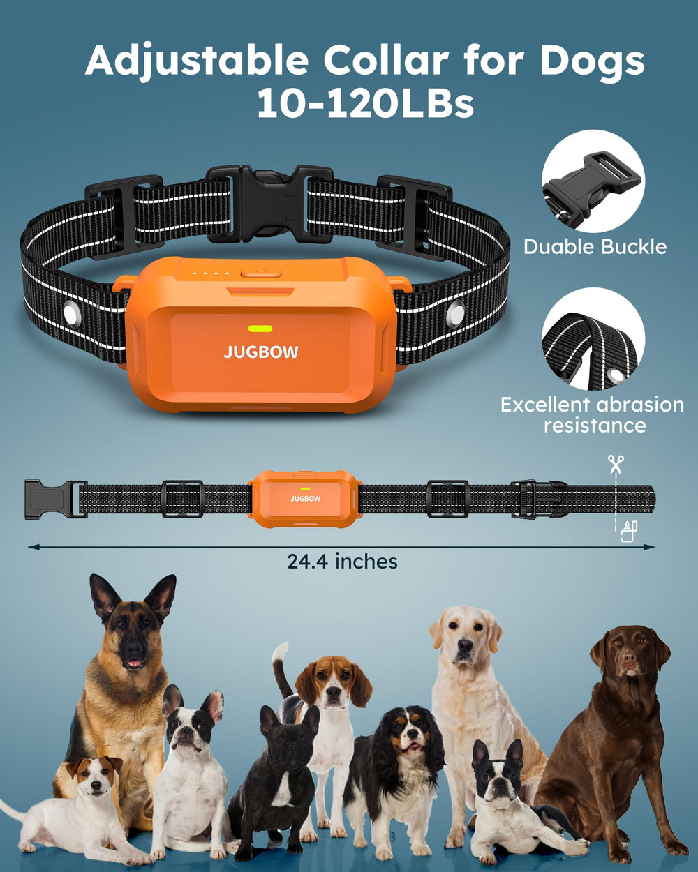 Jugbow long-battery-life collar and remote for extended sessions.