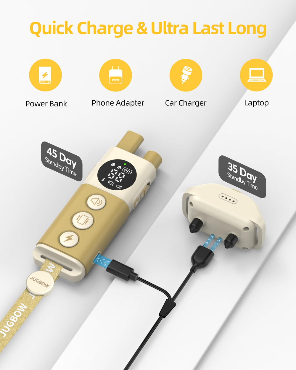 Jugbow safety lock switch prevents accidental activation during outdoor activities.