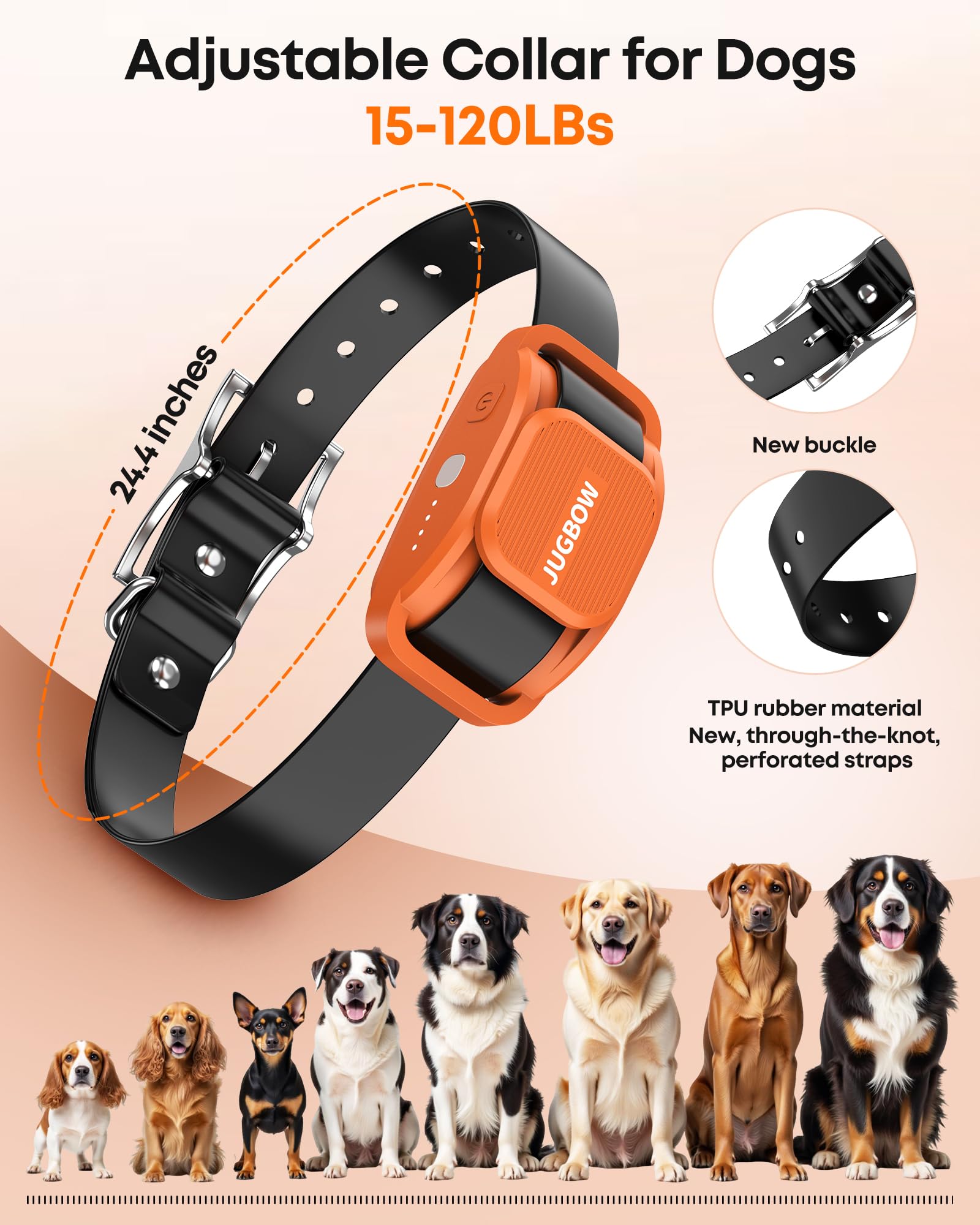 Jugbow Shock Collar battery-life extends weeks of standby use and weekend camping