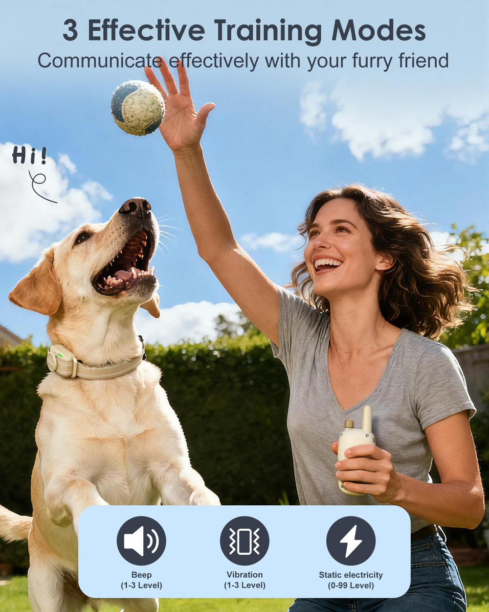 Jugbow remote control demonstrates two-channel training capability for two dogs.