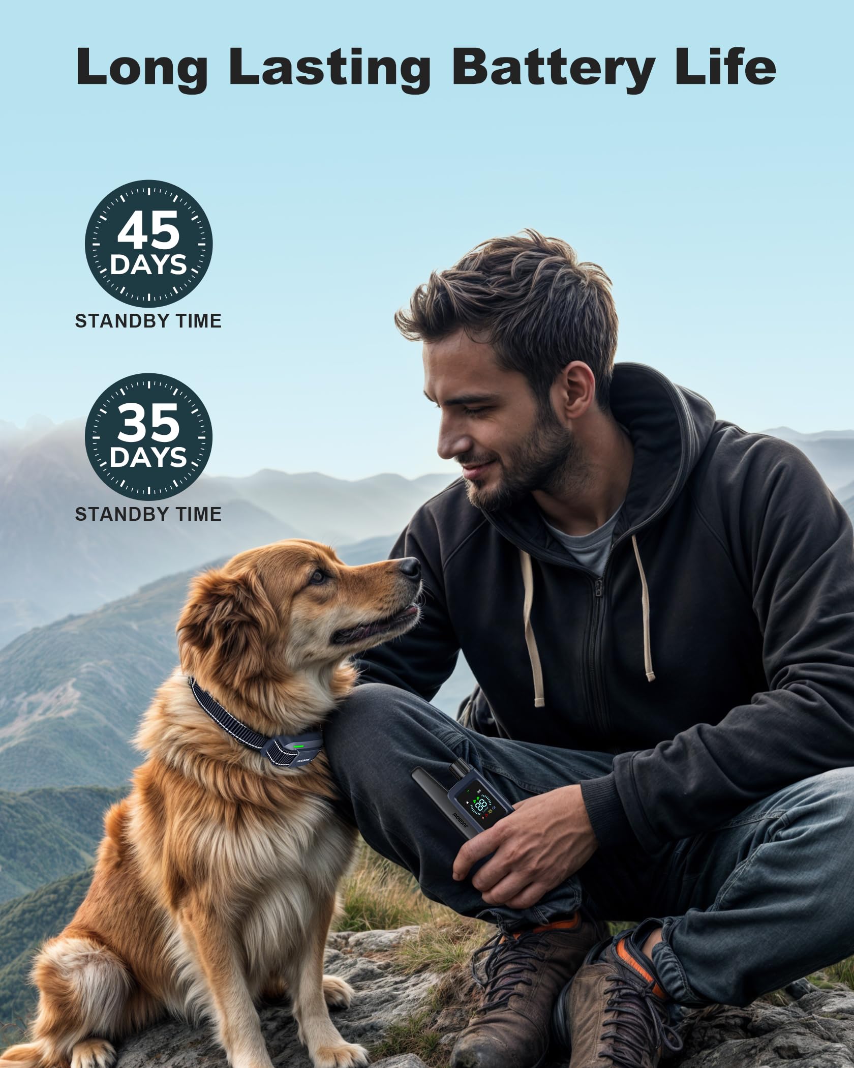 Jugbow USB fast charging keeps collar ready for extended use.