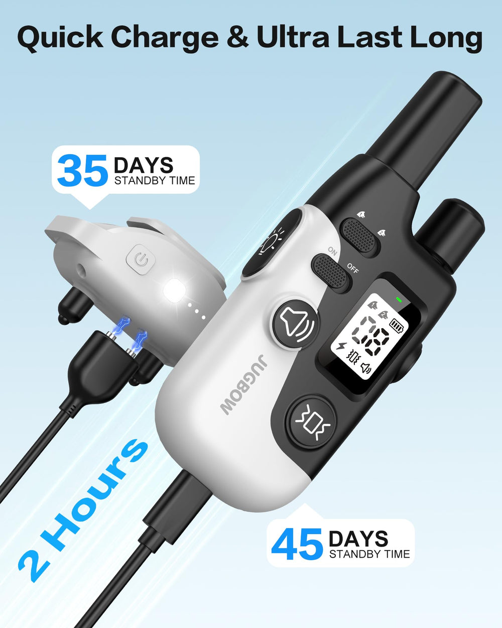 Jugbow USB fast charging reduces downtime between sessions.