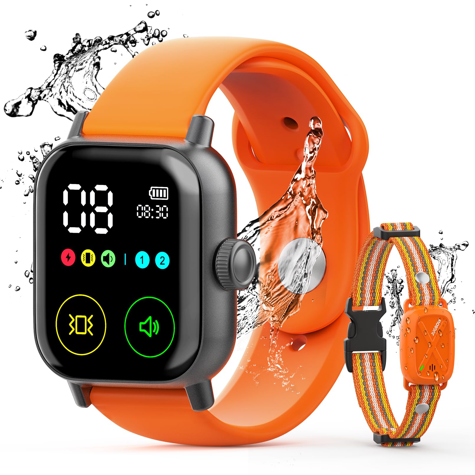 Jugbow watch-style remote on wrist for convenient, hands-free training control.
