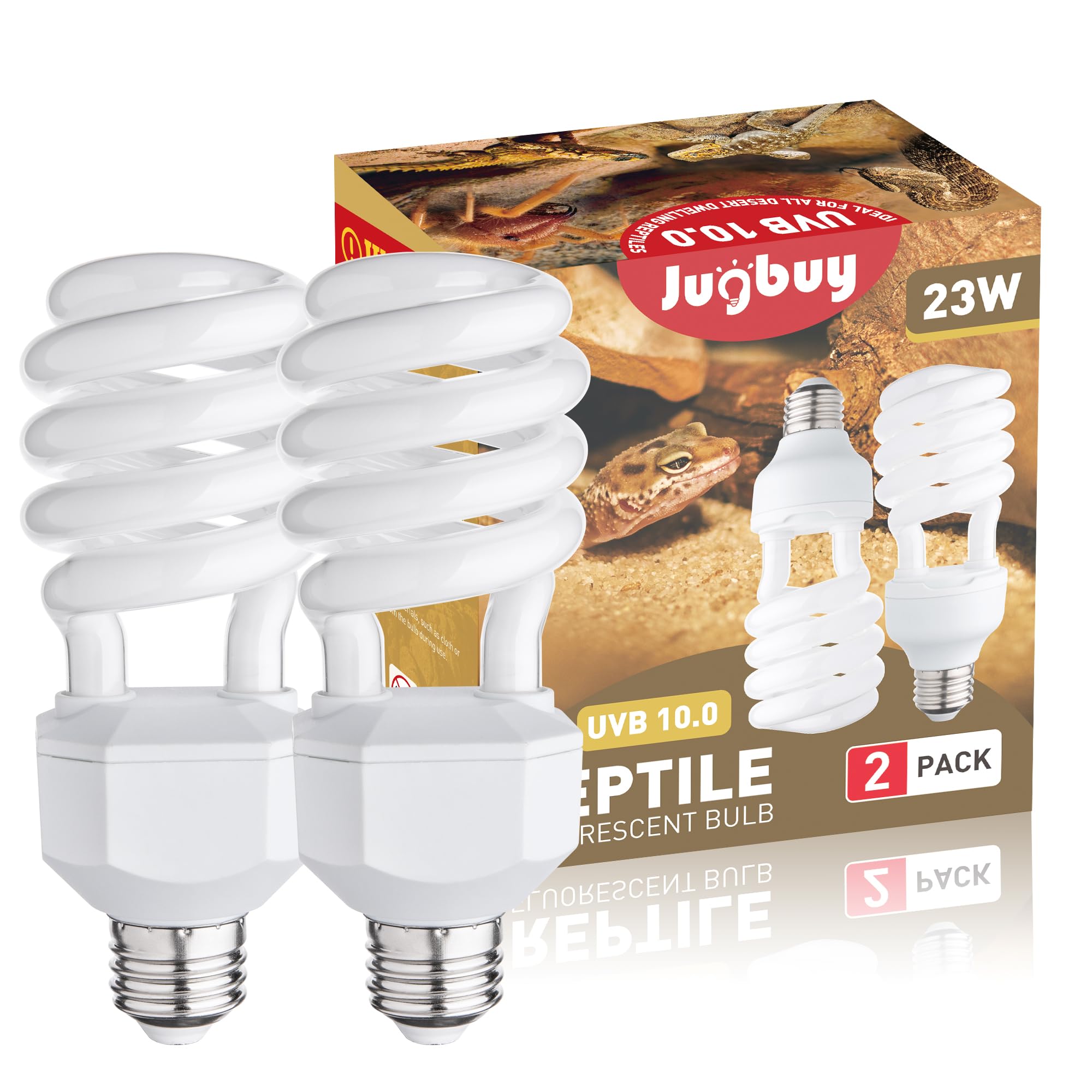 Jugbuy UVB Reptile Light Bulb 10.0 in desert terrarium for natural activity support