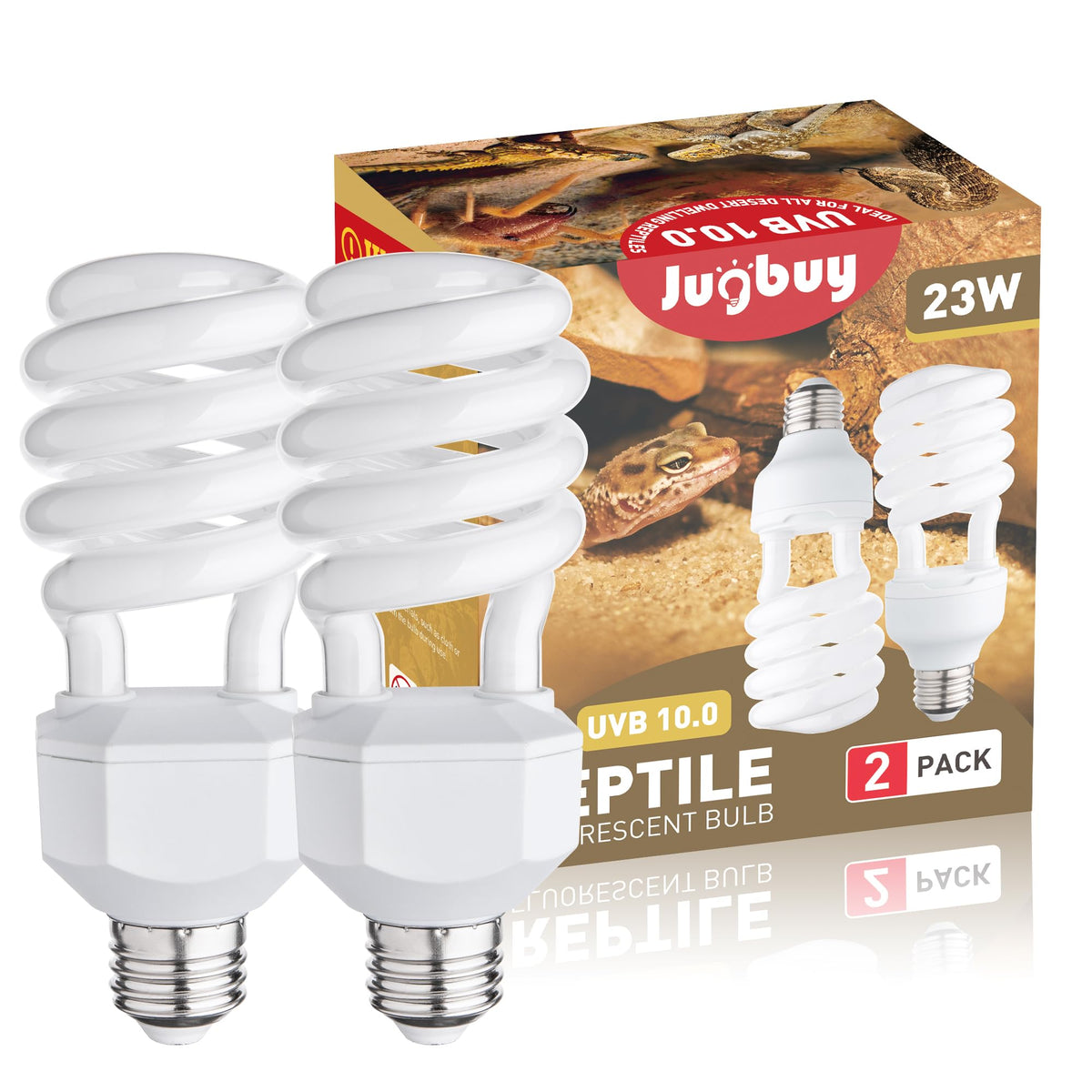 Jugbuy UVB Reptile Light Bulb 10.0 in desert terrarium for natural activity support