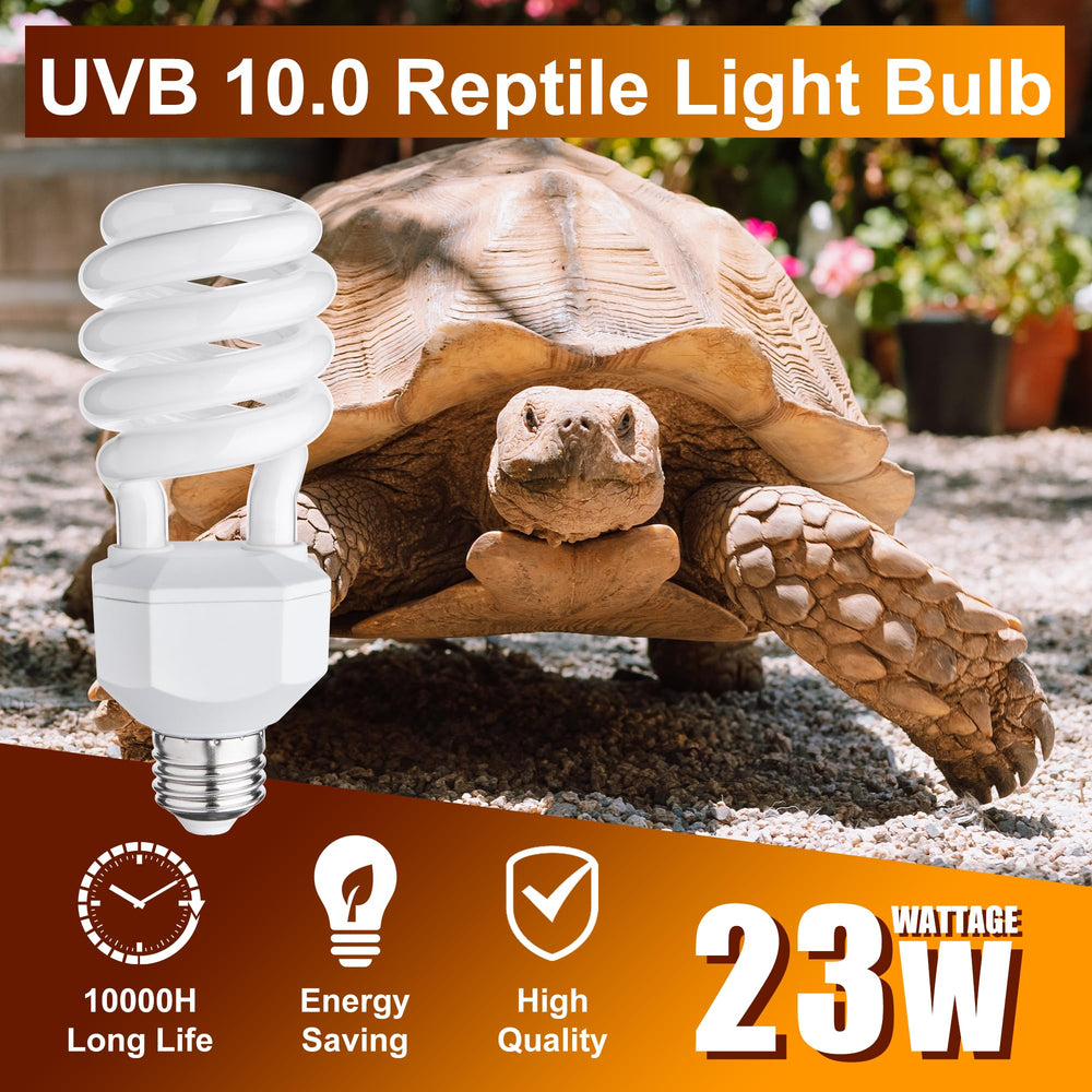 Jugbuy UVB Reptile Light Bulb 10.0 in tortoise enclosure aids calcium metabolism and bone health