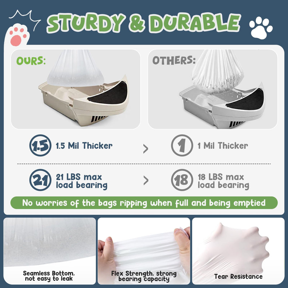 JUKAMO drawstring closure for mess-free sealing and odor control.