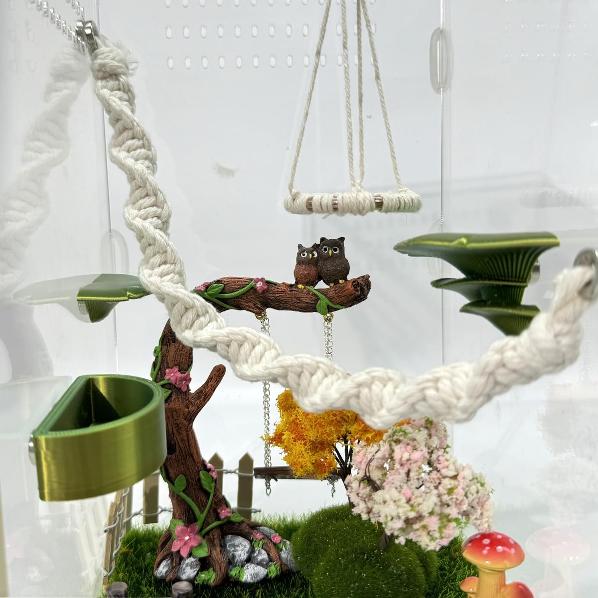 Accesorios decorativos Julang para jaula de araña de tamaño mediano.