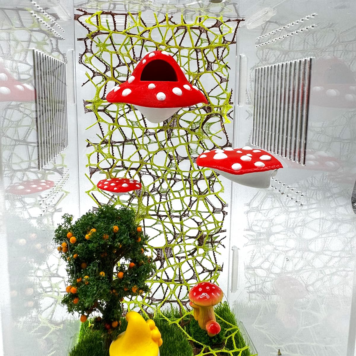 Julang jumping spider platform 1in mushroom surface compact for small habitats.