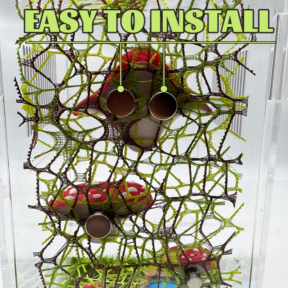 Julang jumping spider platform magnetic-mount securely attaches to enclosure walls.