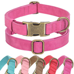 Collar Jumpress de cuero suave tamaño L en rosa fucsia para paseos diarios cómodos.