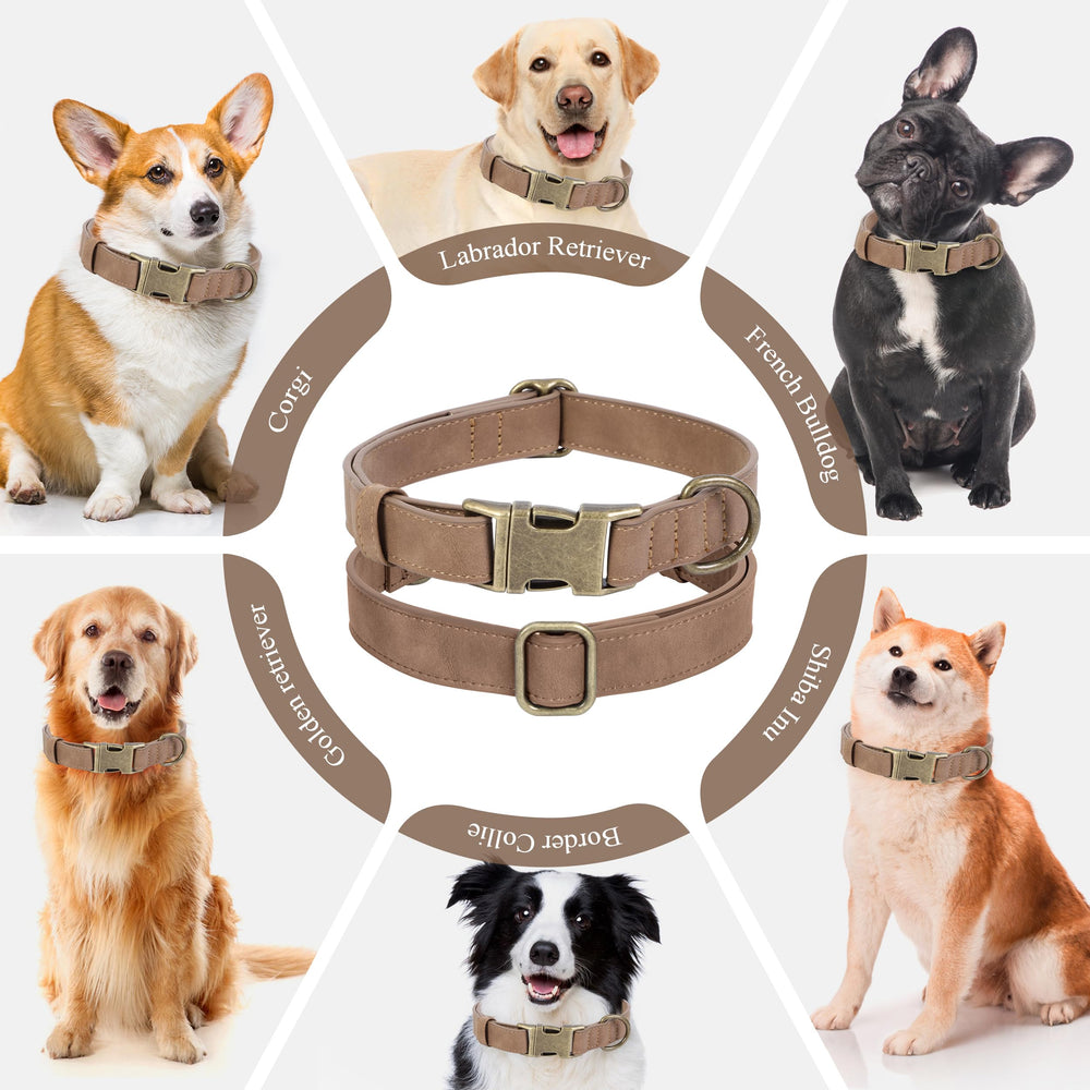 Jumpress heavy-duty leather collar highlights welded D-ring for secure leash use.