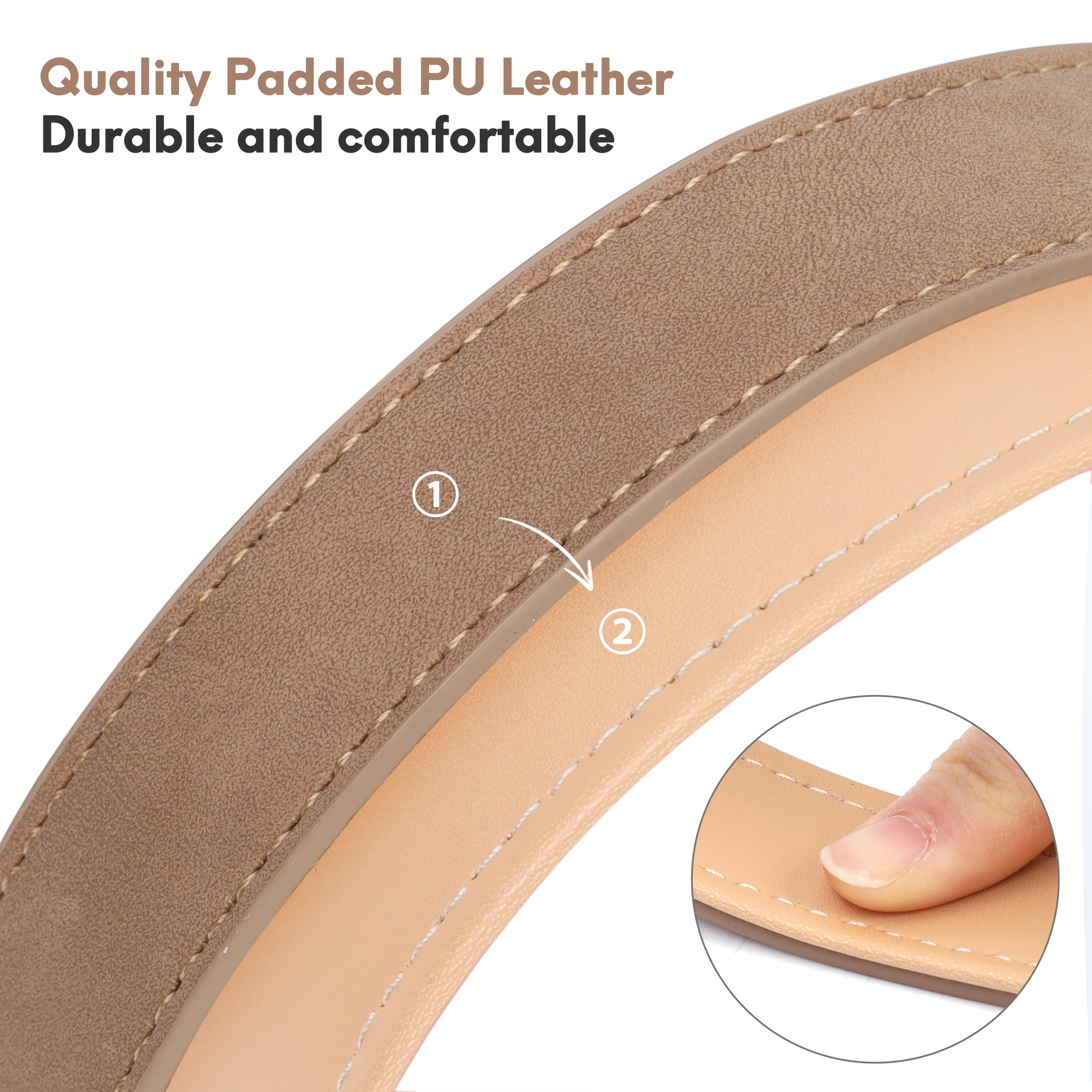 Jumpress leather dog collar light brown worn-on-dog lifestyle shot suggests everyday versatility.