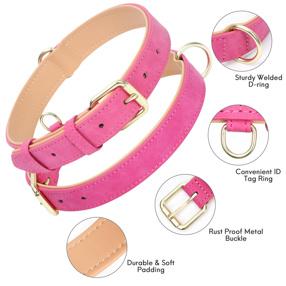 Jumpress padded leather collar interior padding emphasizes gentle skin-friendly wear.