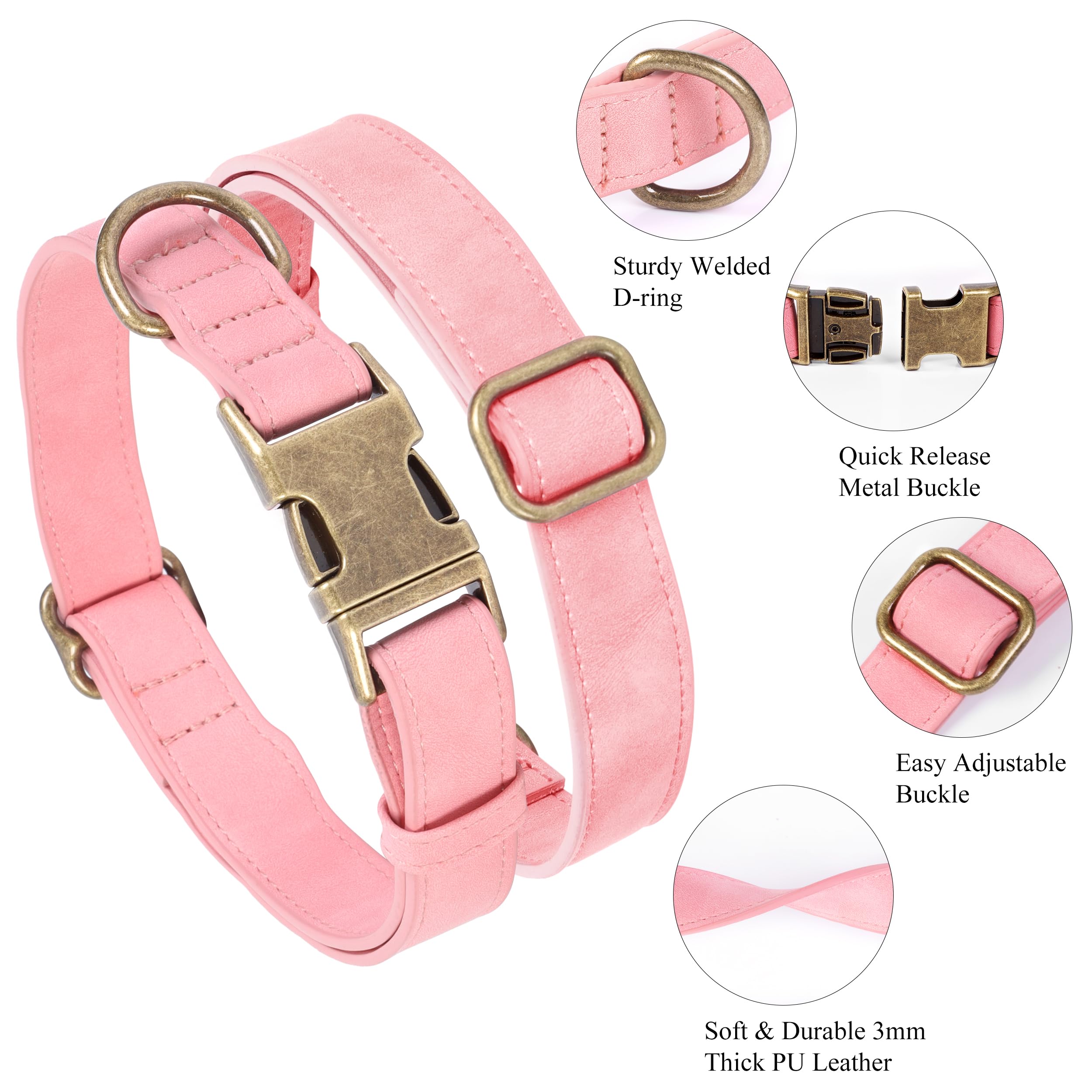 Jumpress pink collar close-up highlights quick-release buckle for easy on/off.