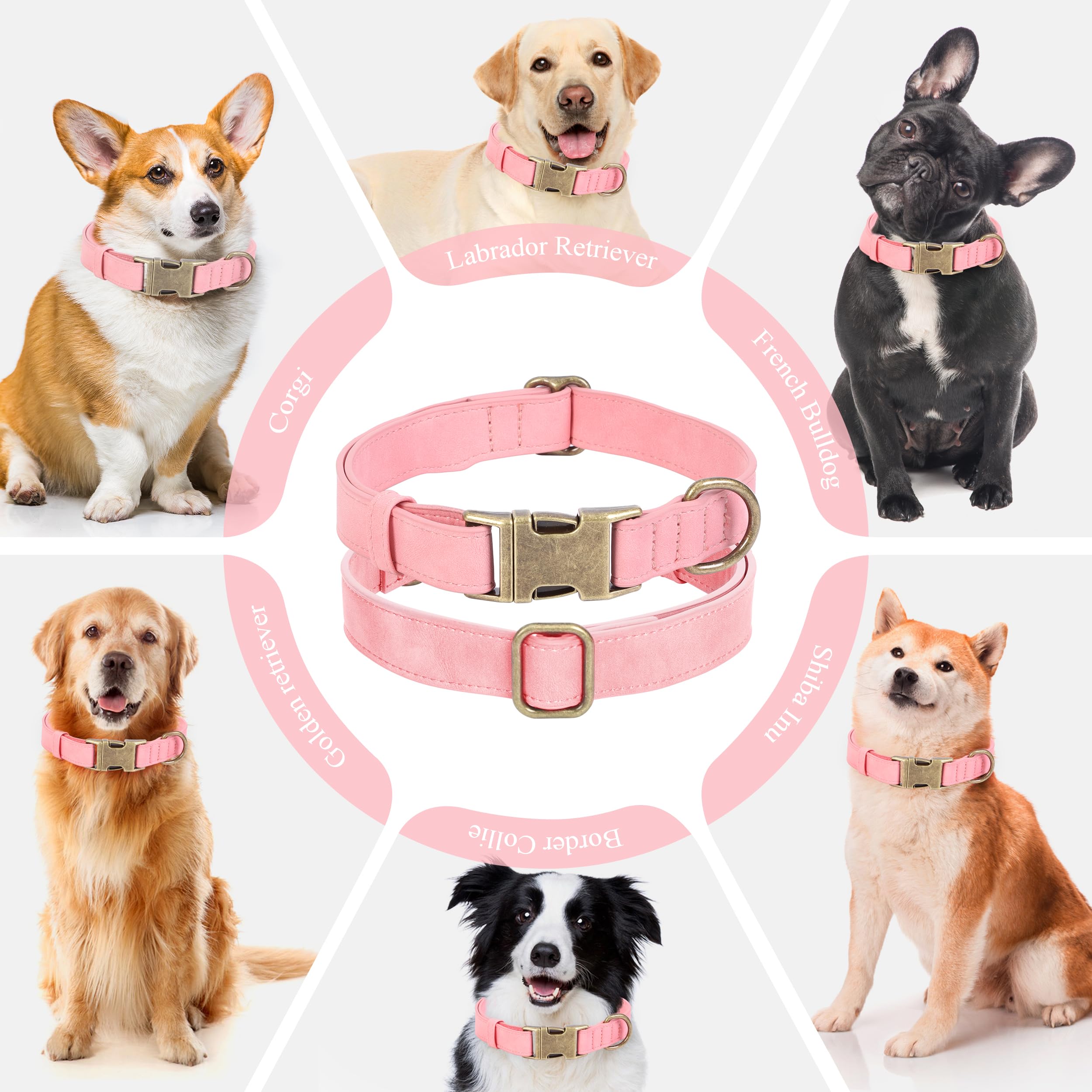 Jumpress pink collar with welded D-ring demonstrates secure leash attachment.