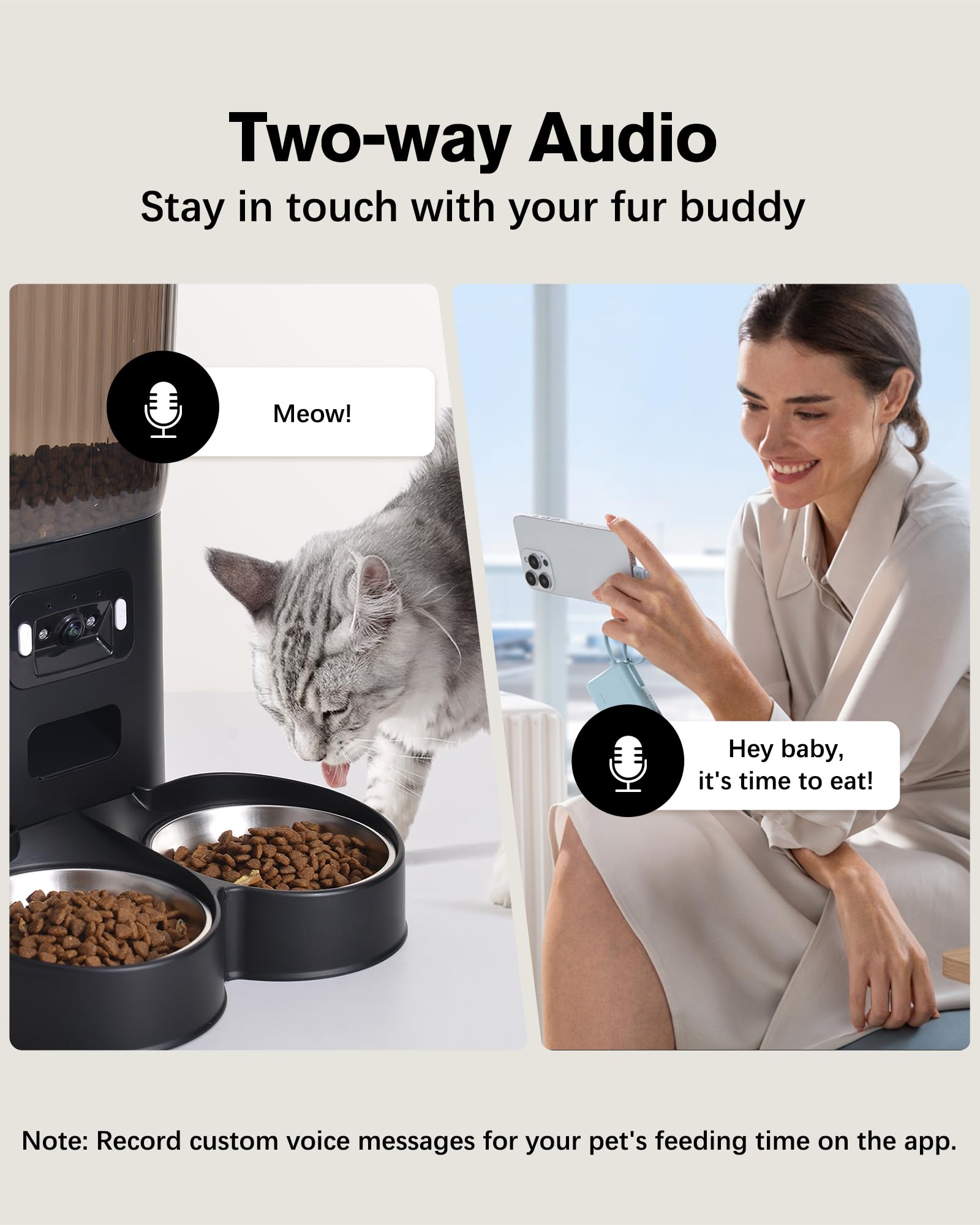 Junbec-Pet 5L-capacity image highlighting large dry food reservoir for day’s meals.