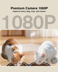 Junbec-Pet top view emphasizes camera and lid sealing for fresh dry food storage.
