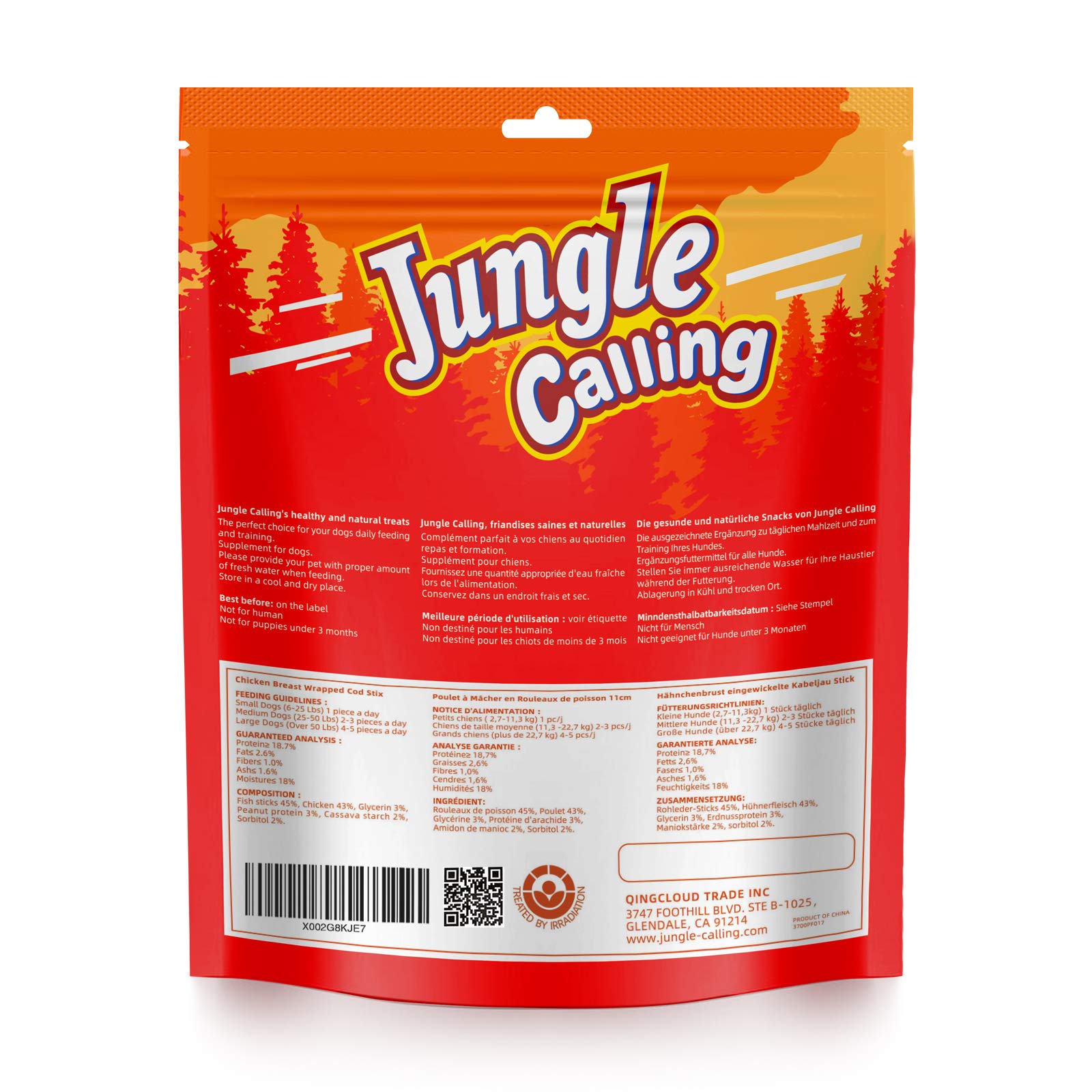 Jungle Calling coat-nourishing treat provides protein and minerals for a healthy coat.