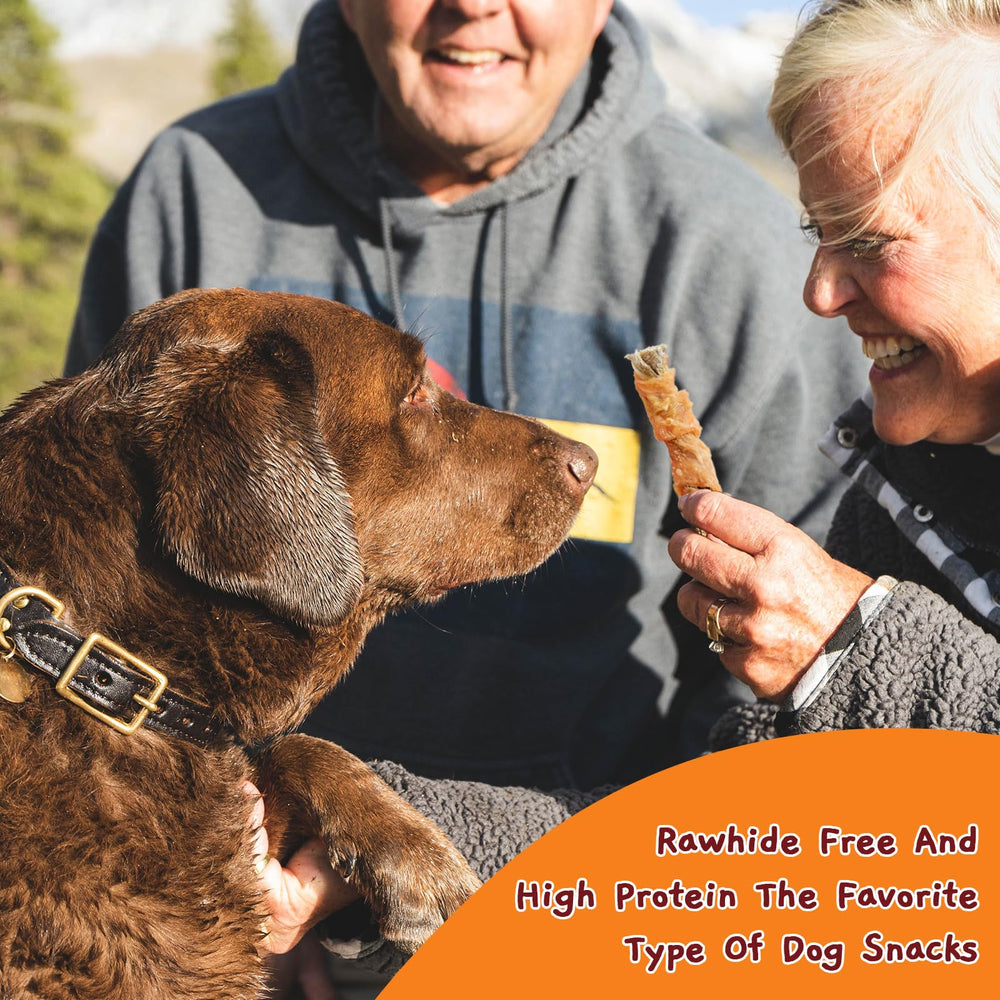 Jungle Calling dog enjoying a chew time shows palatable protein blend during play.