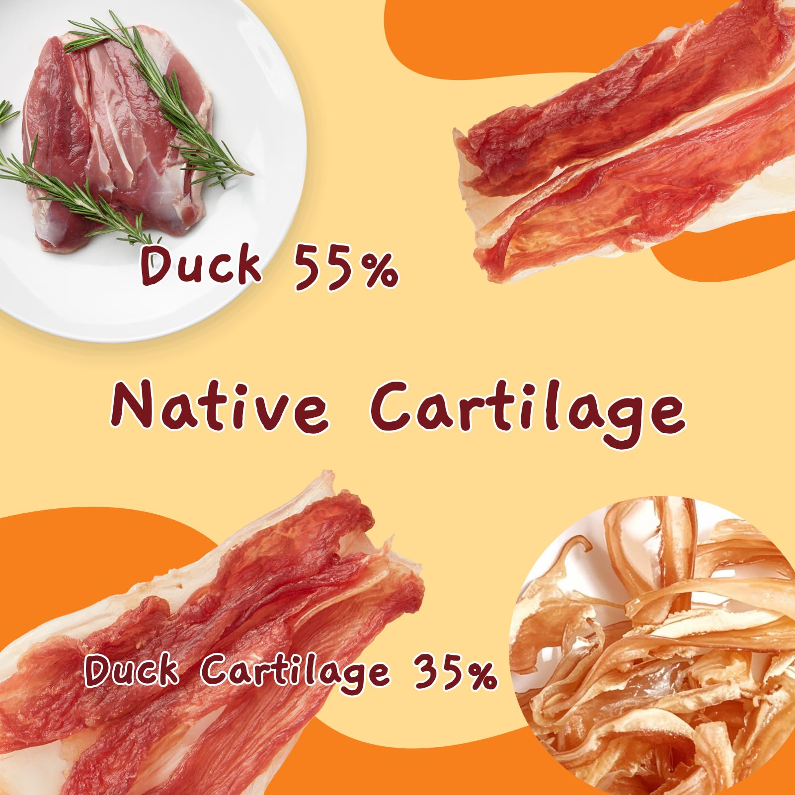 Jungle Calling Ducks Wrapped Bones close-up of real duck meat and cartilage.