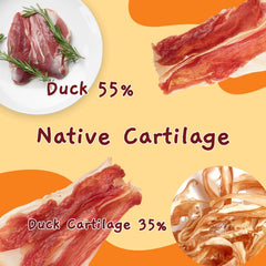 Jungle Calling Ducks Wrapped Bones close-up of real duck meat and cartilage.