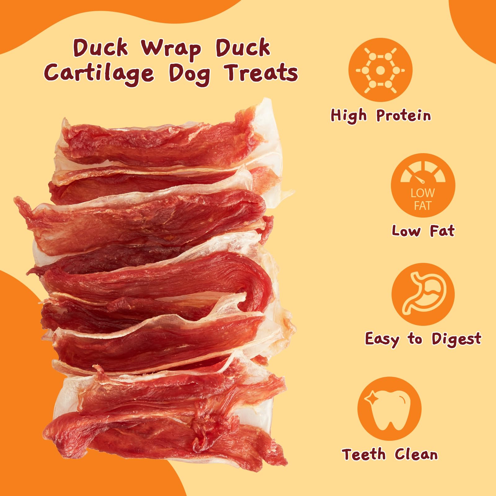 Jungle Calling Duck Wrapped Bones dog chewing shows teeth-cleaning chew.