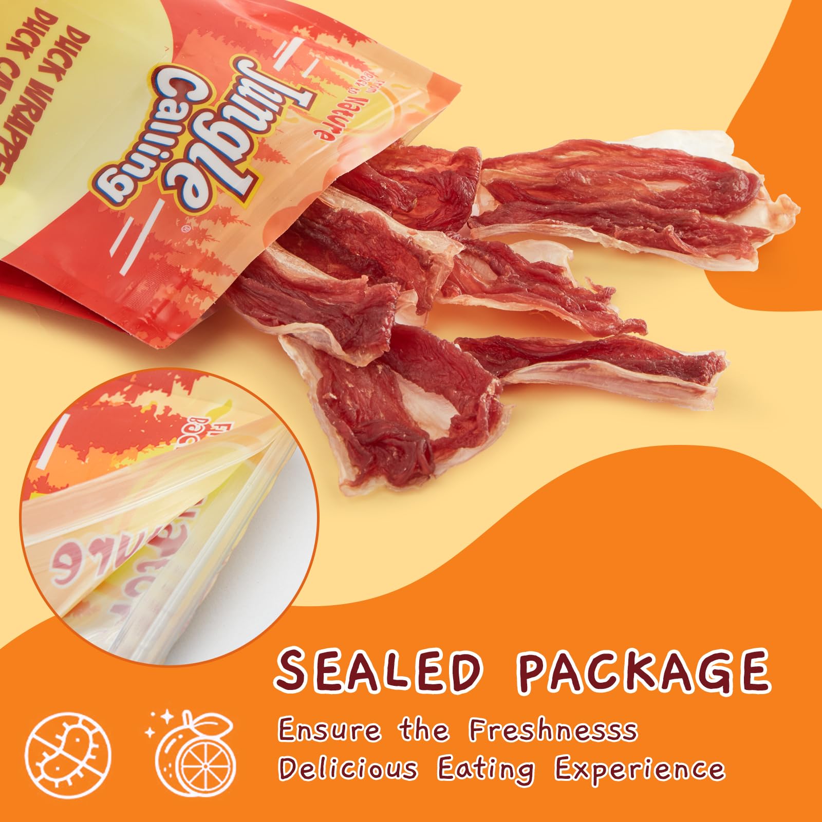 Jungle Calling Duck Wrapped Bones rawhide-free chew for dogs.
