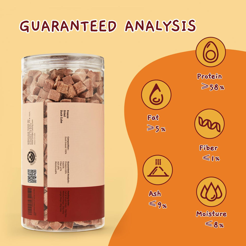 Jungle Calling freeze-dried duck pack showcases value and shelf life.