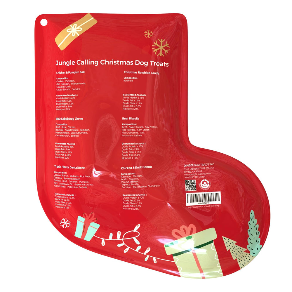 Jungle Calling holiday chews variety pack close-up highlights assorted rewards for training