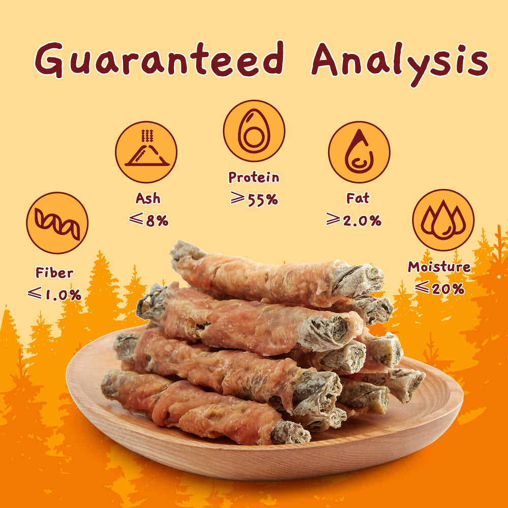 Jungle Calling rawhide-free dog chews image emphasizes safer digestible chews.