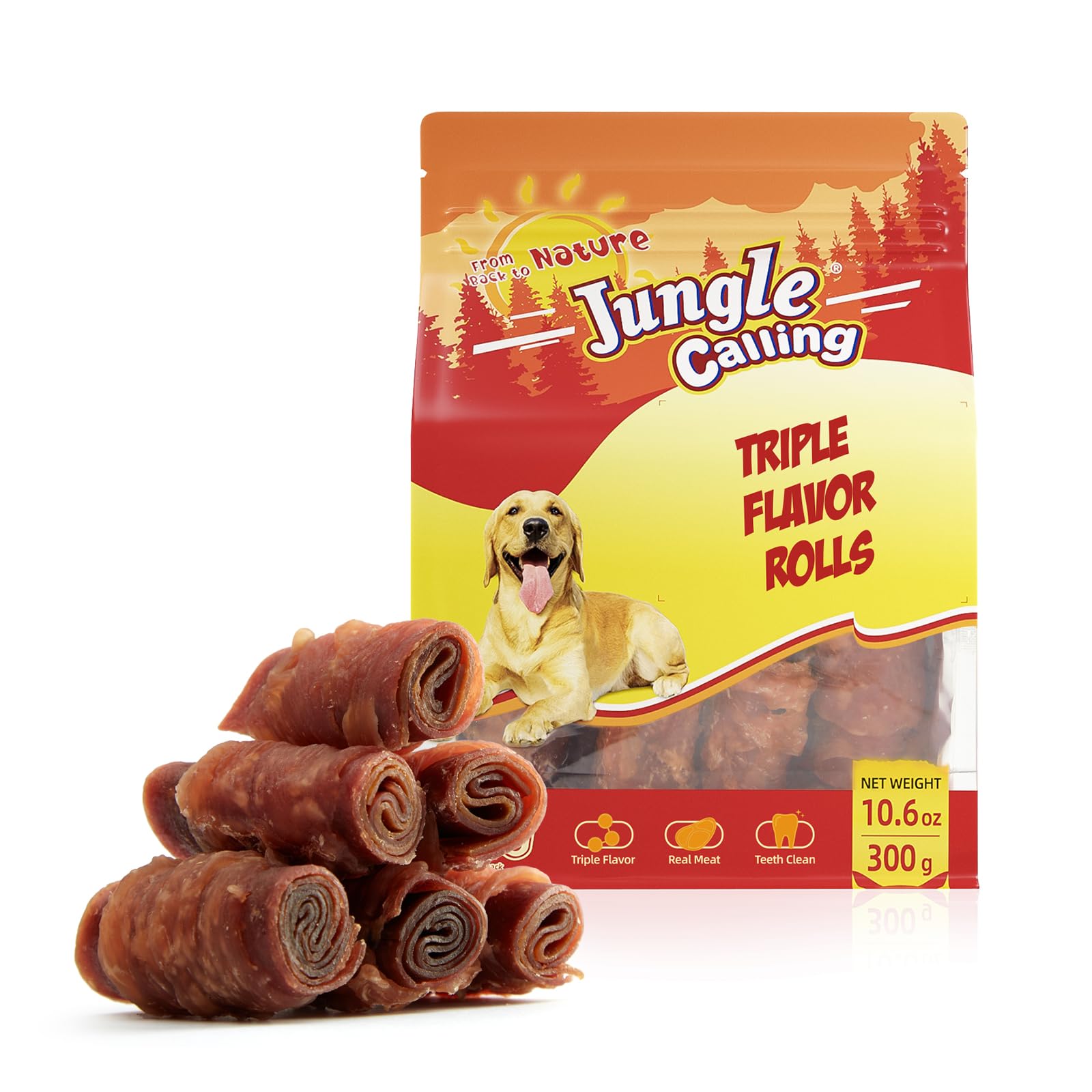 Jungle Calling Triple Flavor Rolls pack shows varied flavors for tasty rewards