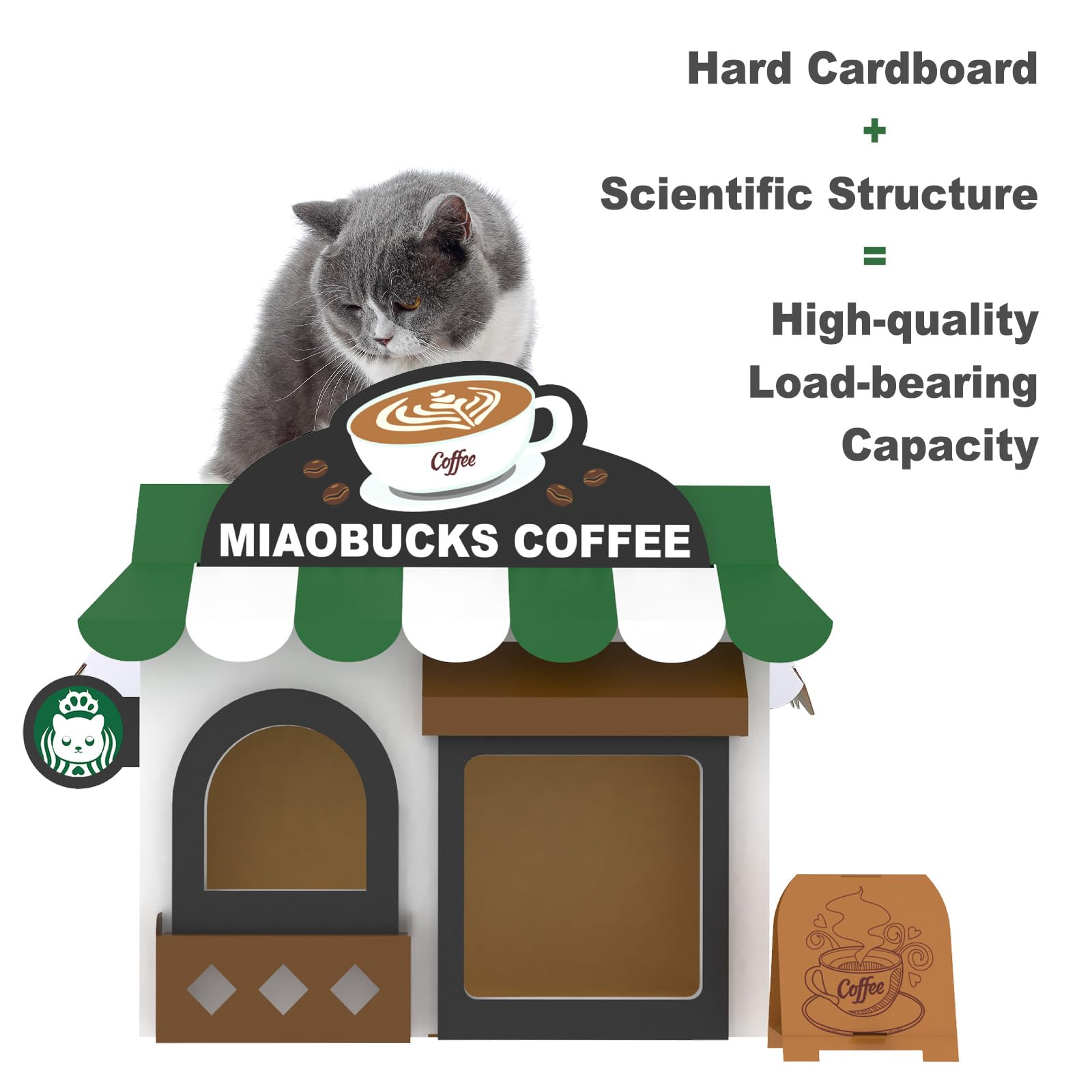 Jungle Elf cardboard cat house scratch-detail features built-in scratching to protect furniture.