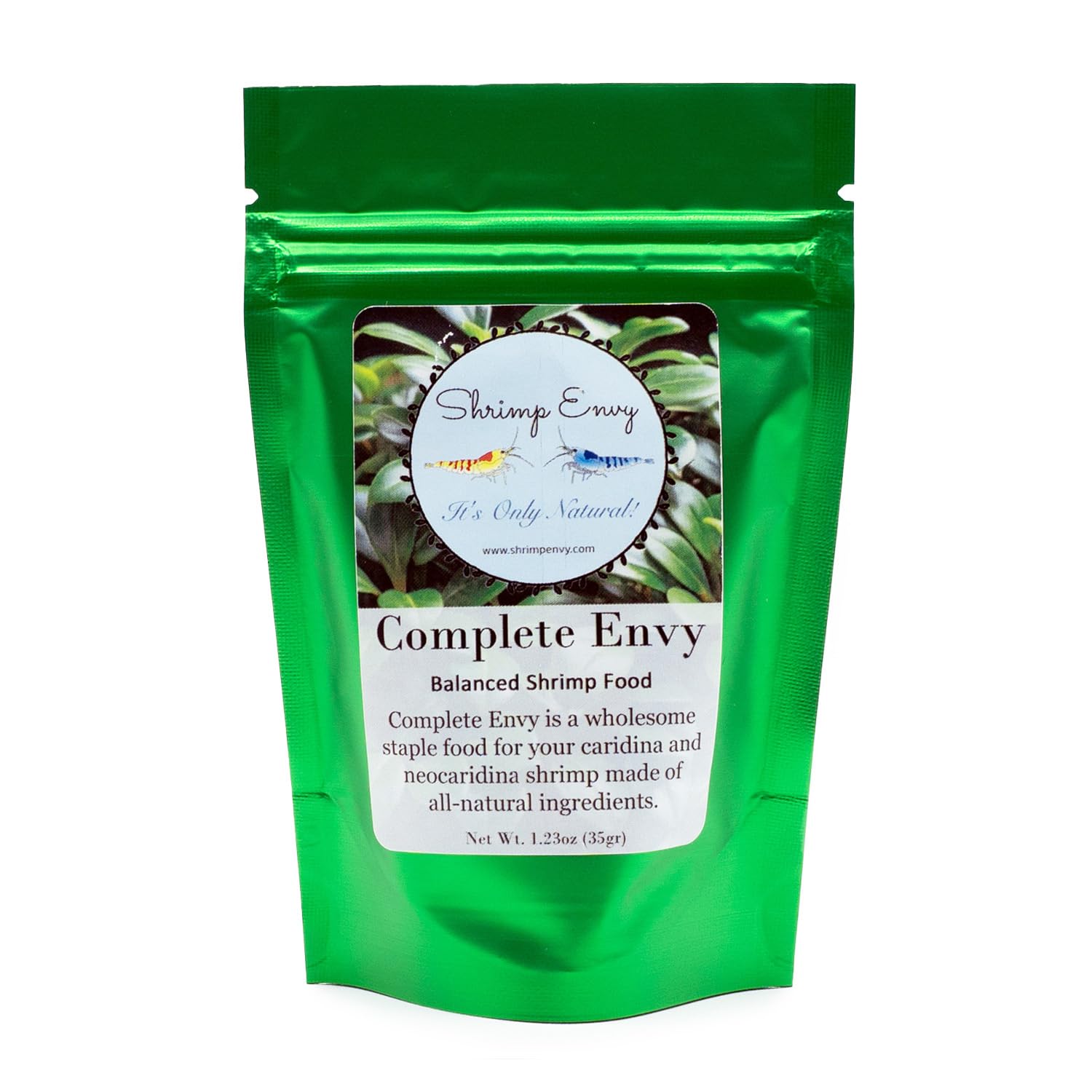 JungleAquashrimp Complete Envy Shrimp Food pellets support growth and balanced nutrition.
