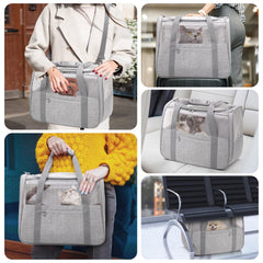 JUNGYOON Cat Carrier exterior pocket for treats, toys, or keys on the go