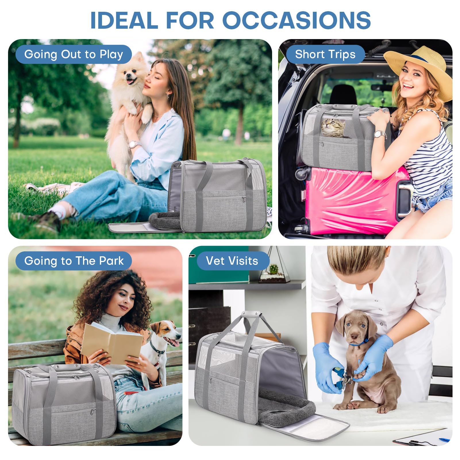 JUNGYOON Premium Cat Carrier shows 360° ventilation for cool, comfortable travel