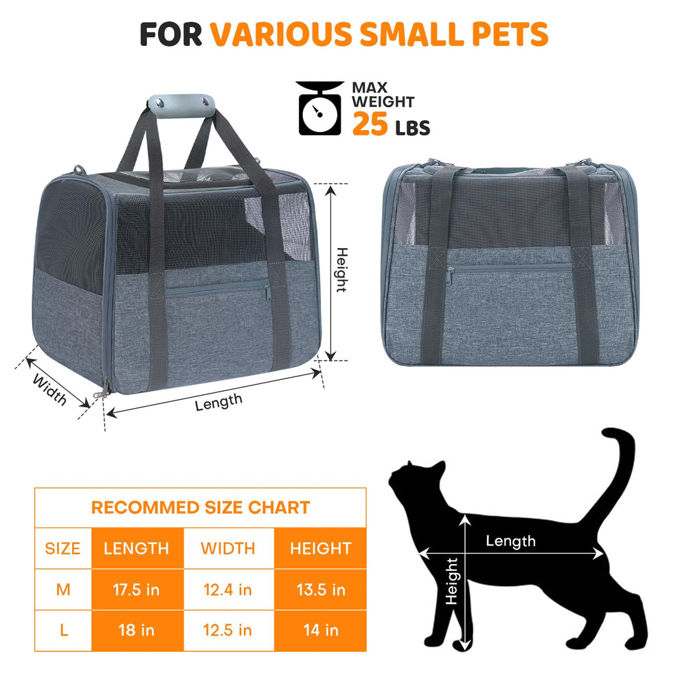 JUNGYOON premium cat carrier exterior storage pocket keeps treats handy.