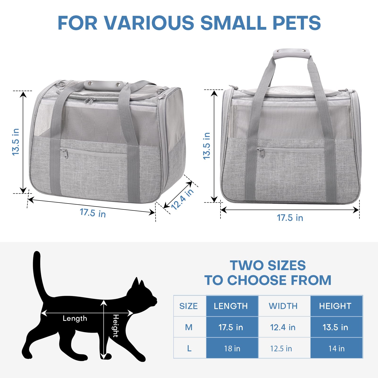 JUNGYOON Premium Cat Carrier folds flat for compact travel storage