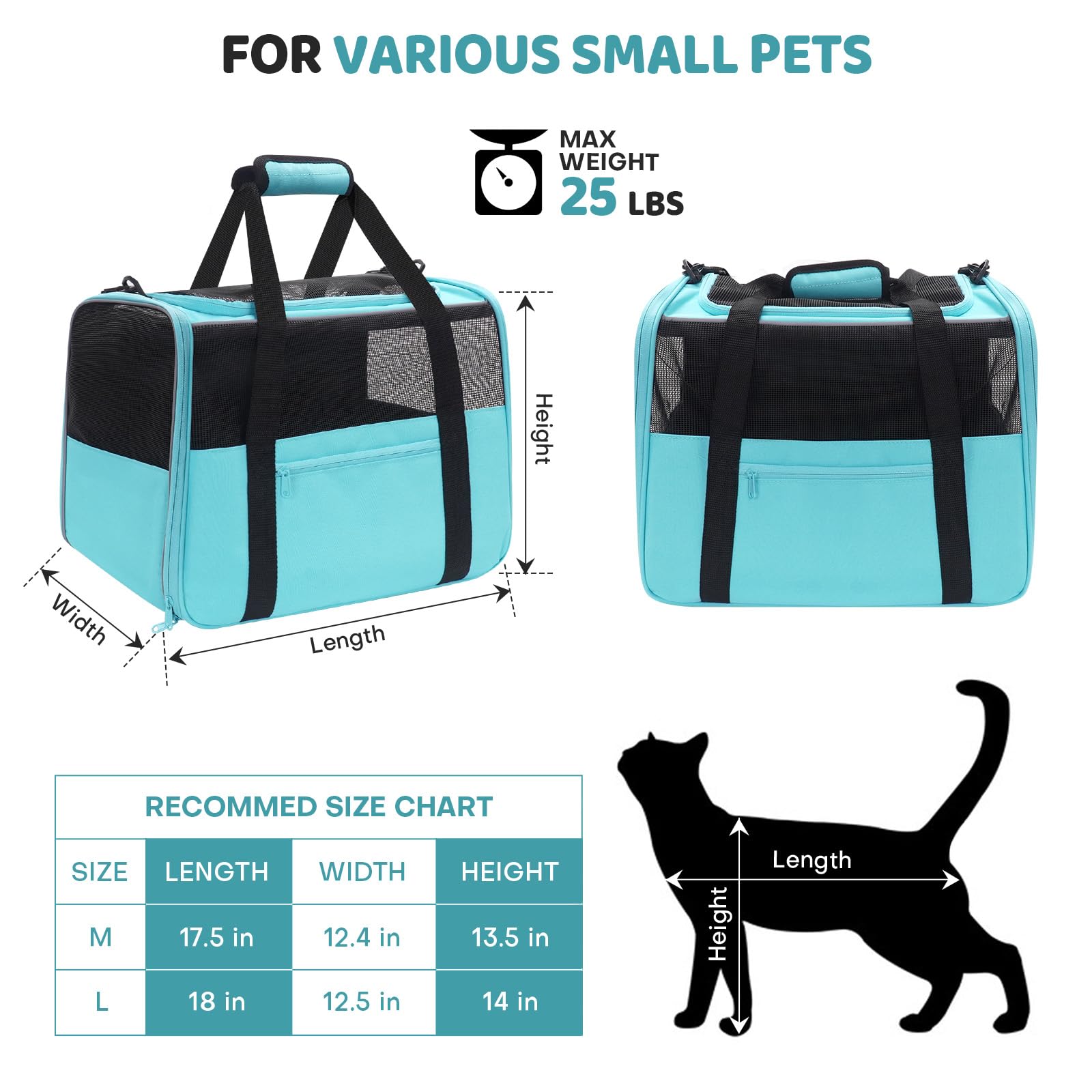 JUNGYOON Premium Cat Carrier padded strap offers comfortable carrying on long journeys