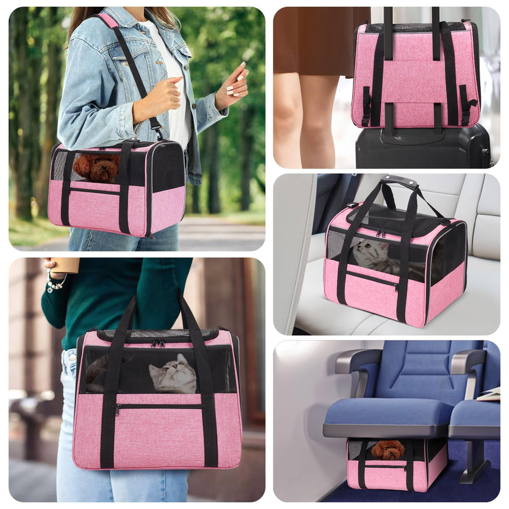 JUNGYOON Premium cat carrier side mesh panels for airy comfort during travel.