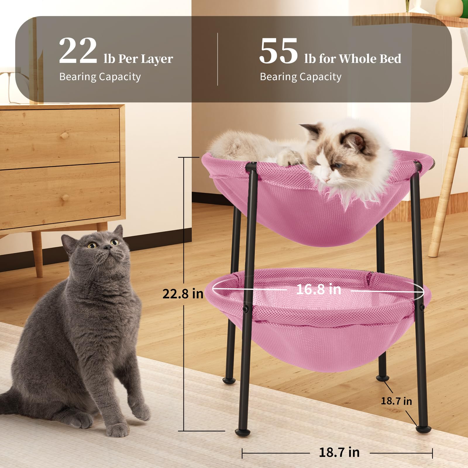 JUNSPOW breathable air mesh fabric keeps cats cool and comfortable during naps