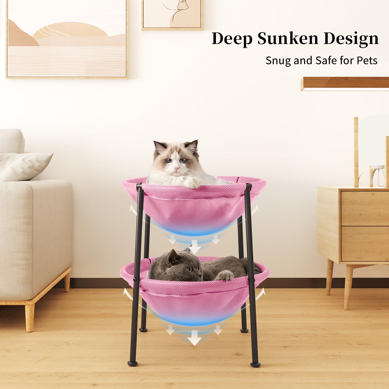 JUNSPOW cat bed anti-slip mats emphasize safer grounding on different indoor surfaces