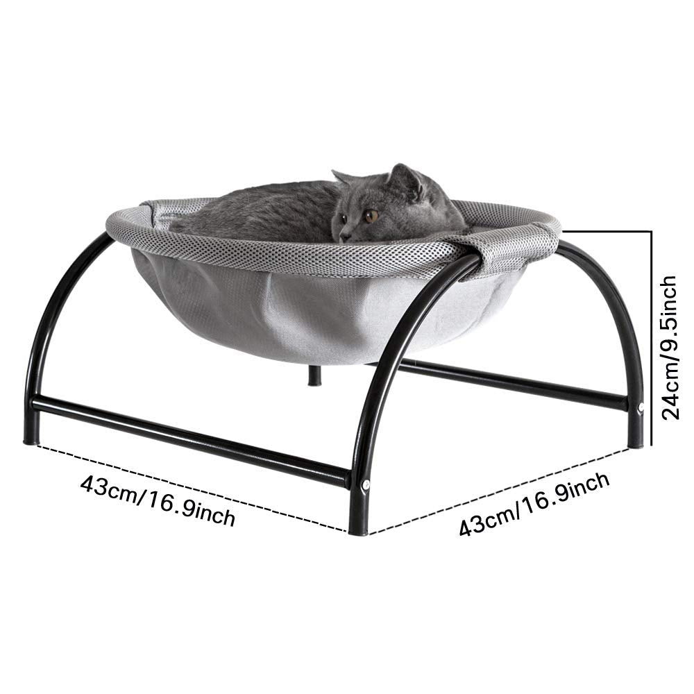 JUNSPOW cat bed dimensions 16.9x16.9x9.5 inches for roomy lounging.