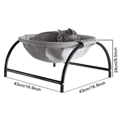 JUNSPOW cat bed dimensions 16.9x16.9x9.5 inches for roomy lounging.