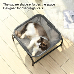 JUNSPOW cat bed square hammock detailed cover highlights soft fabric and durability