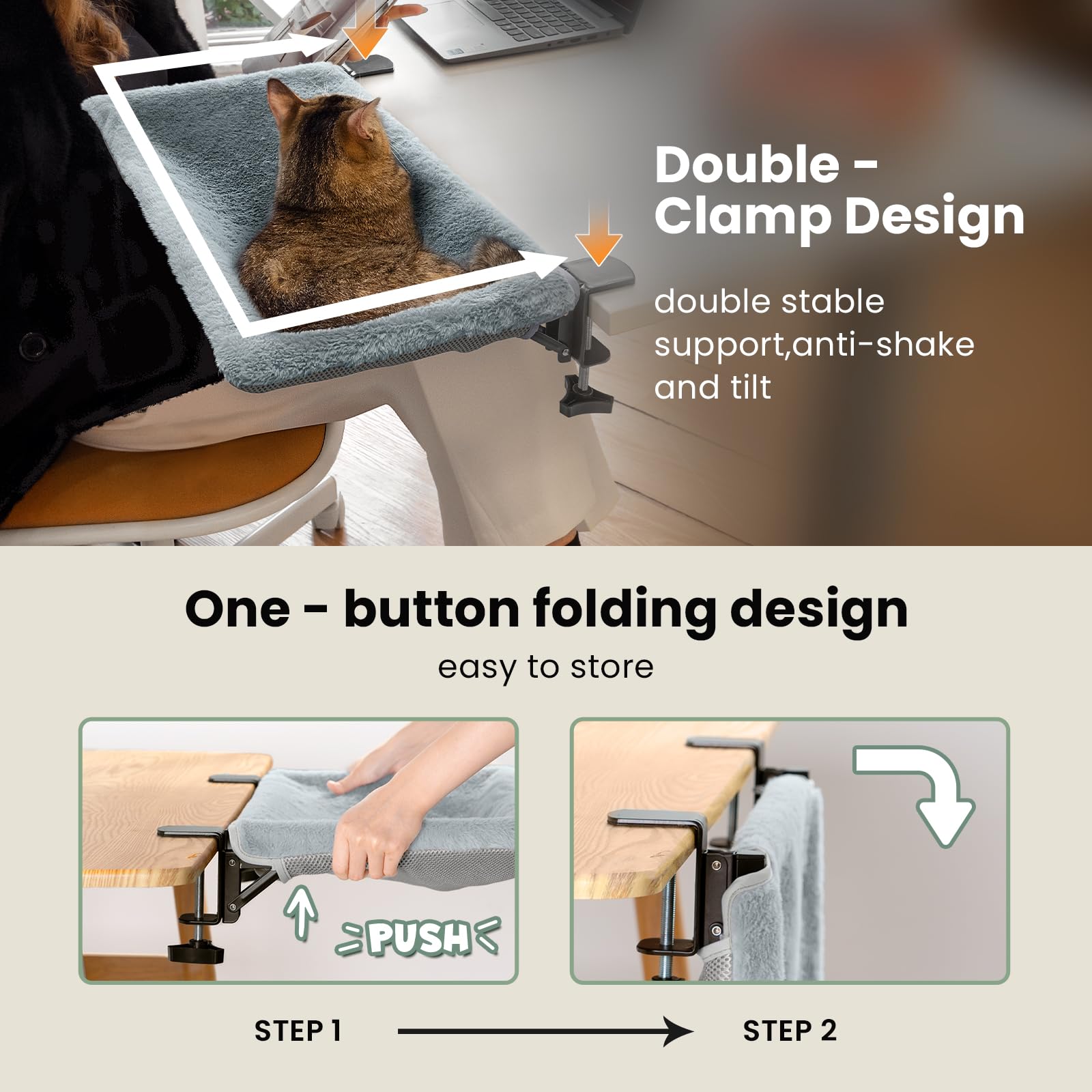 JUNSPOW cat desk bed spacious area accommodates one or two cats comfortably