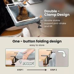 JUNSPOW cat desk bed spacious area accommodates one or two cats comfortably