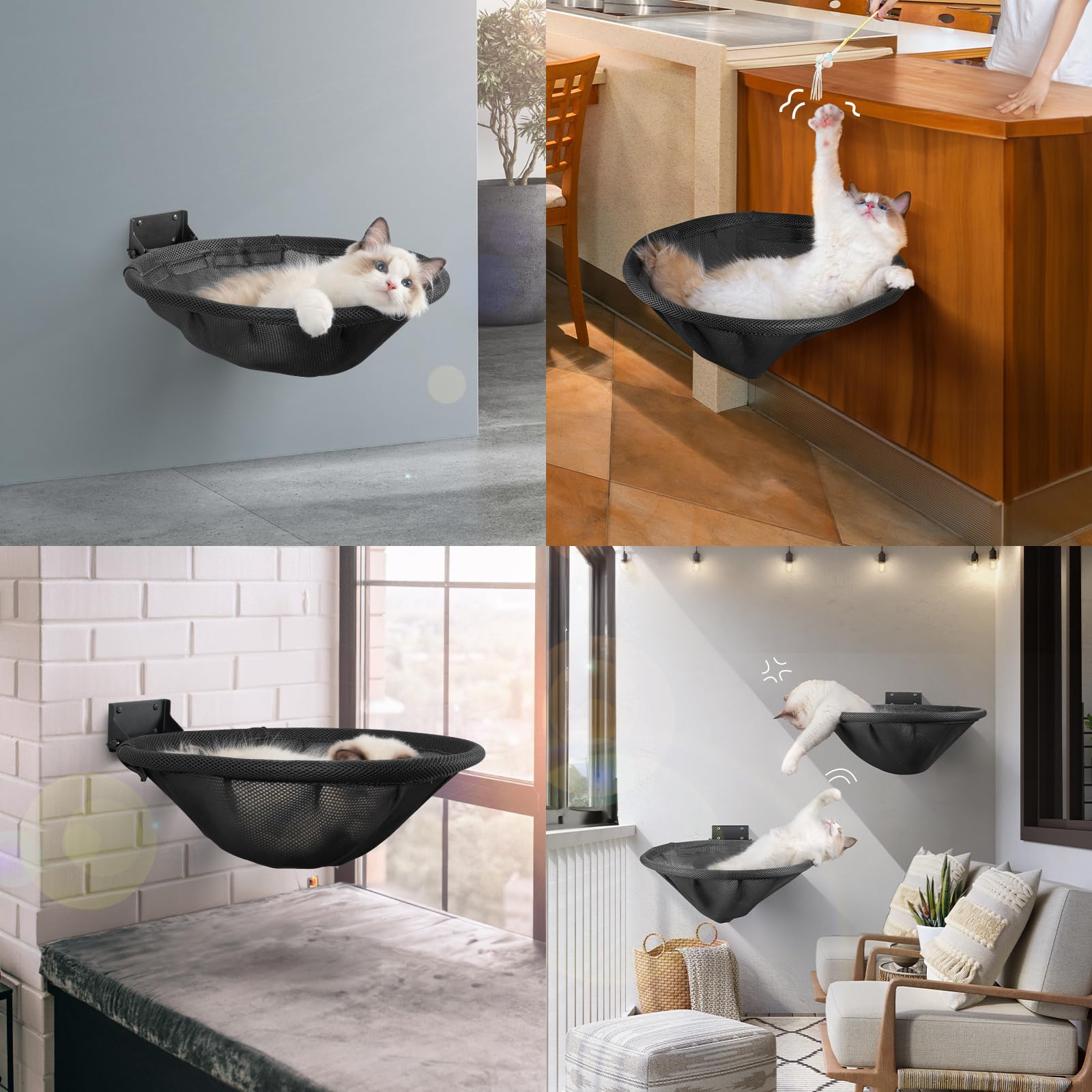 JUNSPOW cat hammock foldable-storage option saves floor space